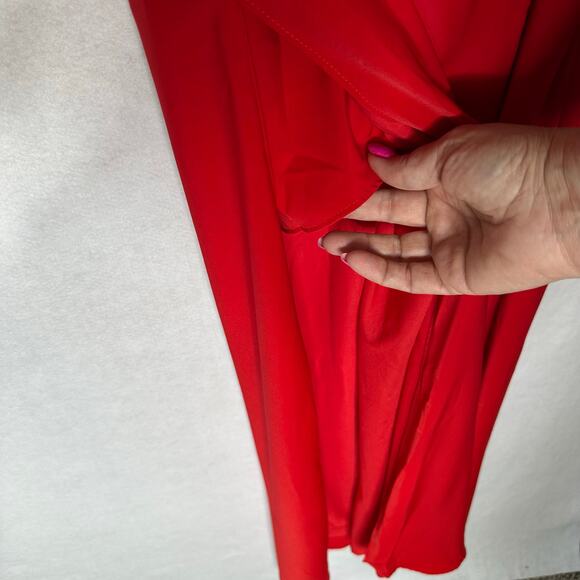 NWT Line & Dot One Shoulder Draped Slit Midi Dress – Red – Size M - Picture 10 of 13